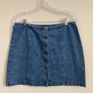 Vintage Denim Mini Skirt with buttons-- Size 9